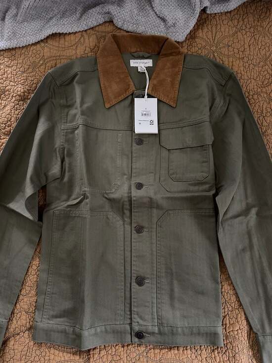 Free Assembly Other - Free Assembly Men's Green Workwear Chore Jacket with Corduroy Collar, Size S New